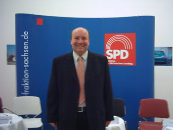 Ein Hürther in Sachsen fühlt sich wohl. David Boventer beim Treffen der Kulturforen in Leipzig.